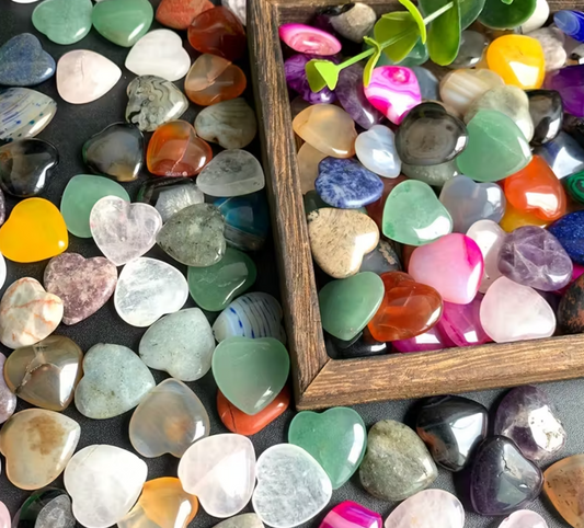 Mini Heart-Shaped Crystal Stones